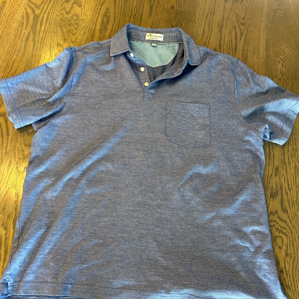 Men’s Peter Miller Crown Cool Polo Blue Medium